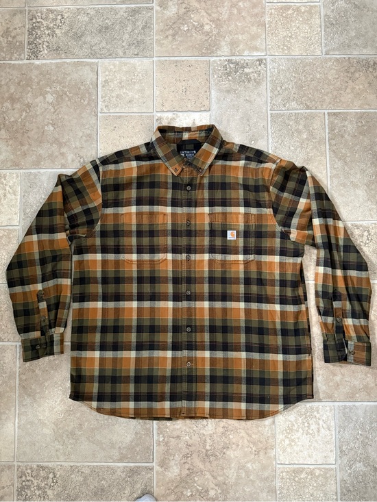 Carhartt Other - Carhartt Men’s Plaid Button-Down Shirt in Olive, Brown and Tan